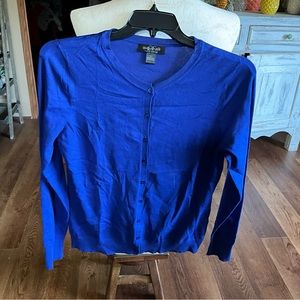 August Silk large LS Button Up Sweater